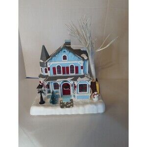 2001 Fiber Optic Christmas Village House Vintage Avon Holiday Splendor Lighted
